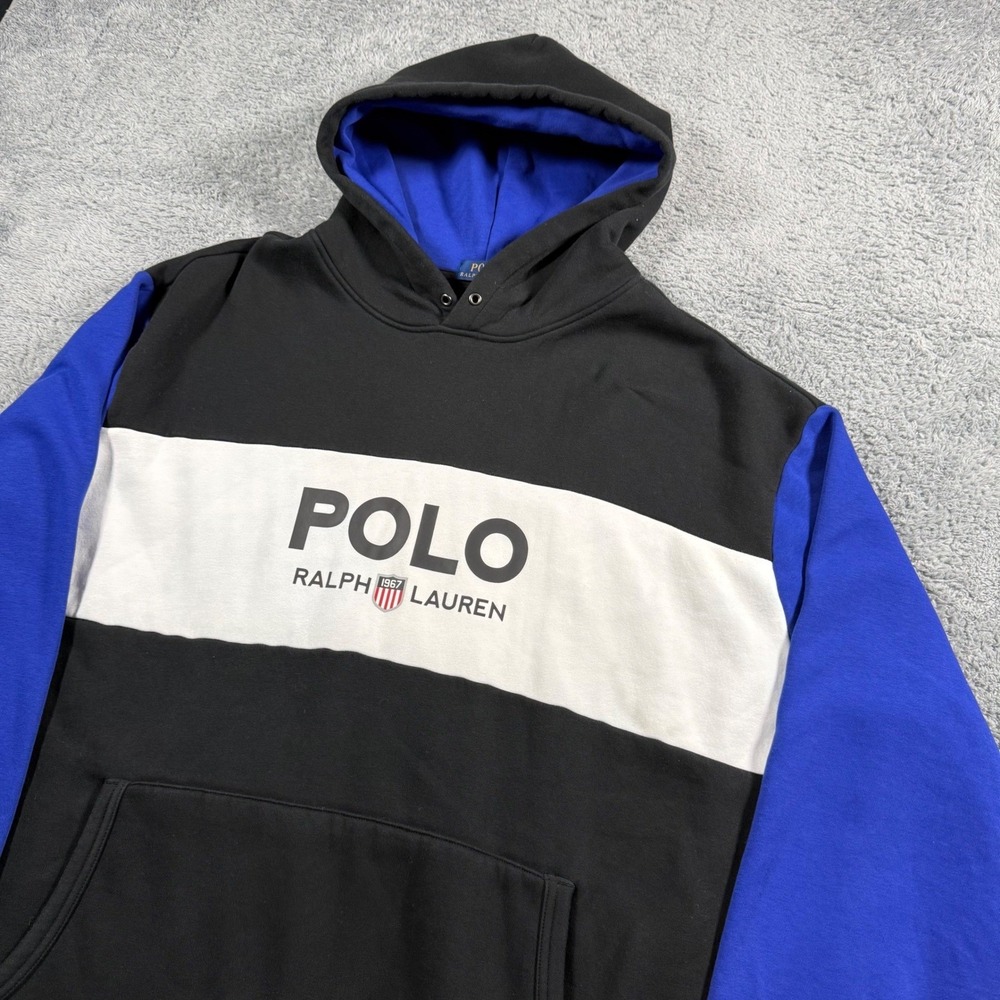 Polo Ralph‎ Lauren Color Block 1967 USA Pullover Hoodie Sweatshirt Size 3XB